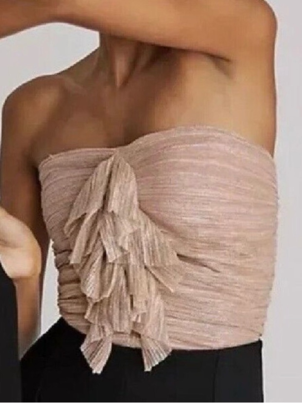 Anthropologie Maeve NBW shimmery light pink tube top